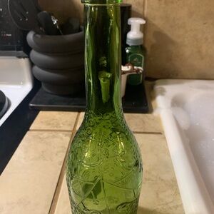 Intricate Green Glass Vase